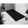 Mexen Stone+ kompozicinis dušo baseinas, stačiakampis 200 x 100 cm, juodas, juodas dangtelis - 44701020-B