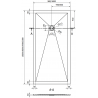 Mexen Stone+ kompozicinis dušo baseinas, stačiakampis 200 x 100 cm, juodas, juodas dangtelis - 44701020-B
