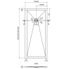 Mexen Stone+ stačiakampis kompozitinis dušo padėklas 180 x 70 cm, juodas, dangtelis juodas - 44707018-B