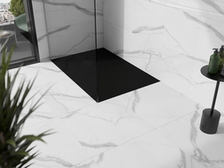 Mexen Stone+ stačiakampis kompozitinis padėklas 130 x 90 cm, juodas, juoda dangtelis - 44709013-B