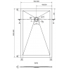 Mexen Stone+ stačiakampis kompozitinis padėklas 130 x 90 cm, juodas, juoda dangtelis - 44709013-B