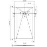 Mexen Stone+ kompozitinis stačiakampis dušo padėklas 130 x 80 cm, juodas, juodas dangtis - 44708013-B