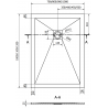 Mexen Stone+ kompozitinis stačiakampis dušas 120 x 100 cm, juodas, juodas dangtelis - 44701012-B