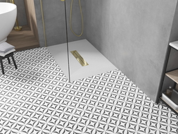 Mexen Toro stačiakampis SMC dušo padėklas 130 x 70 cm, baltas, su auksine danga - 43107013-G