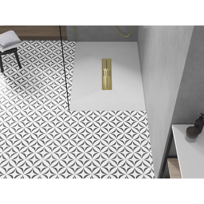 Mexen Toro stačiakampis SMC dušo padėklas 120 x 70 cm, baltas, auksinė danga - 43107012-G