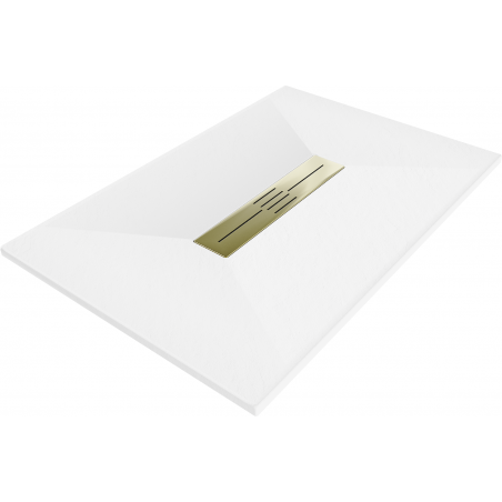 Mexen Toro stačiakampis padėklas SMC 110 x 80 cm, baltas, auksinė dangtelis - 43108011-G