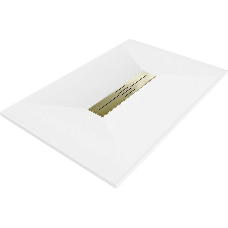 Mexen Toro stačiakampis SMC dušo padėklas 140 x 80 cm, baltas, auksinis dangtelis - 43108014-G