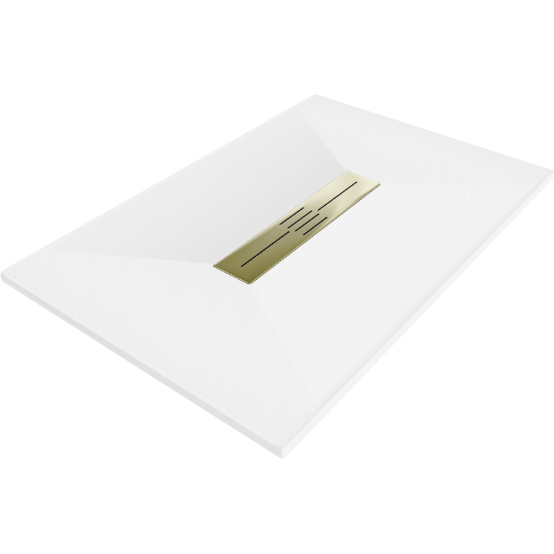 Mexen Toro stačiakampis SMC 100 x 90 cm, baltas, auksinė uždanga - 43109010-G
