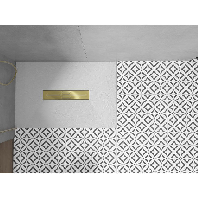 Mexen Toro stačiakampis dušo padėklas SMC 110 x 90 cm, baltas, aukso spalvos dangtelis - 43109011-G