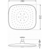 Mexen Uno DR33 įmontuojamas dušo komplektas, juodas - 71435DR33-70
