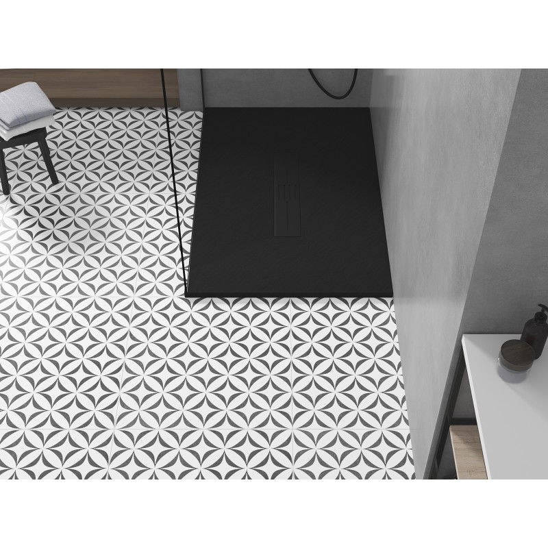 Mexen Toro stačiakampis dušo padėklas SMC 100 x 90 cm, juodas, juoda maskuotė - 43709010-B