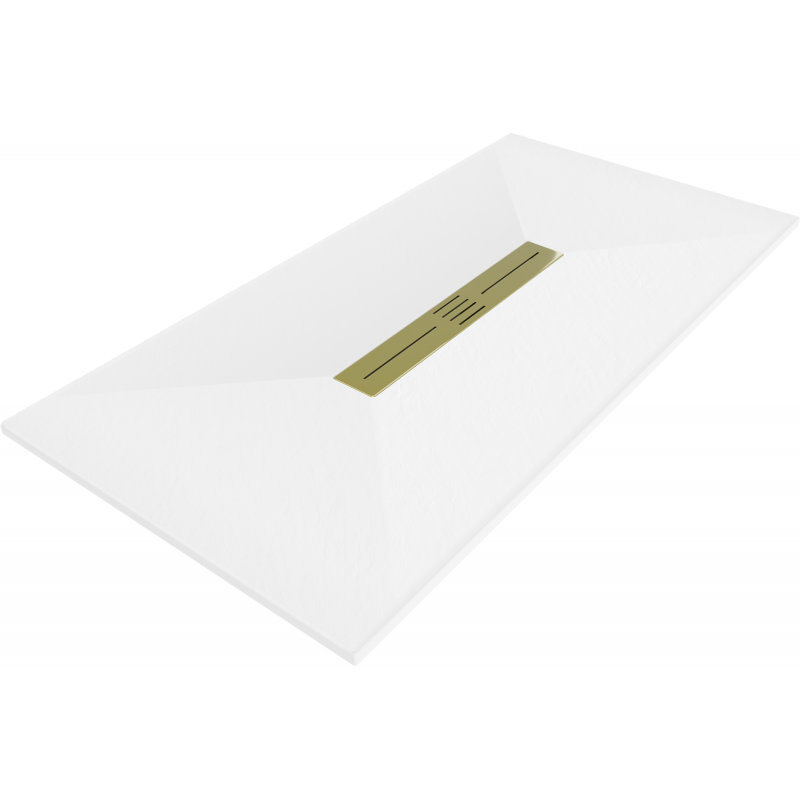 Mexen Toro stačiakampė dušo padėklas SMC 200 x 70 cm, baltas, aukso spalvos dangtelis - 43107020-G