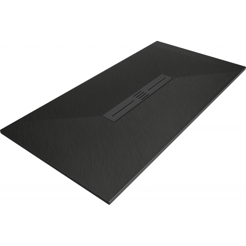 Mexen Toro stačiakampis SMC dušo padėklas 150 x 70 cm, juodas, dangtelis juodas - 43707015-B