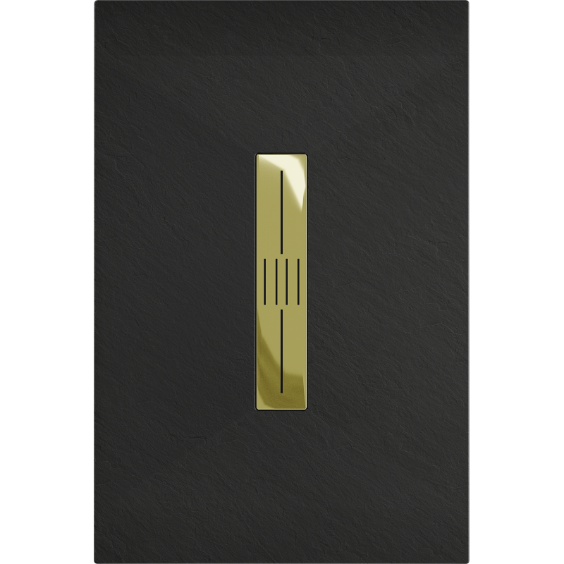 Mexen Toro stačiakampė dušo padėklas SMC 140 x 70 cm, juodas, auksinė danga - 43707014-G