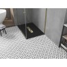 Mexen Toro stačiakampis dušo padėklas SMC 140 x 80 cm, juodas, aukso spalvos dangtelis - 43708014-G