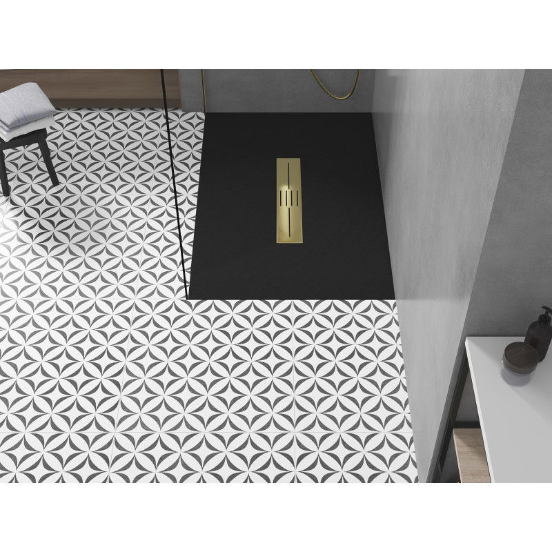 Mexen Toro stačiakampis dušo padėklas SMC 140 x 90 cm, juodas, danga aukso - 43709014-G