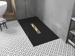 Mexen Toro stačiakampė dušo kabina SMC 170 x 90 cm, juoda, auksinė danga - 43709017-G