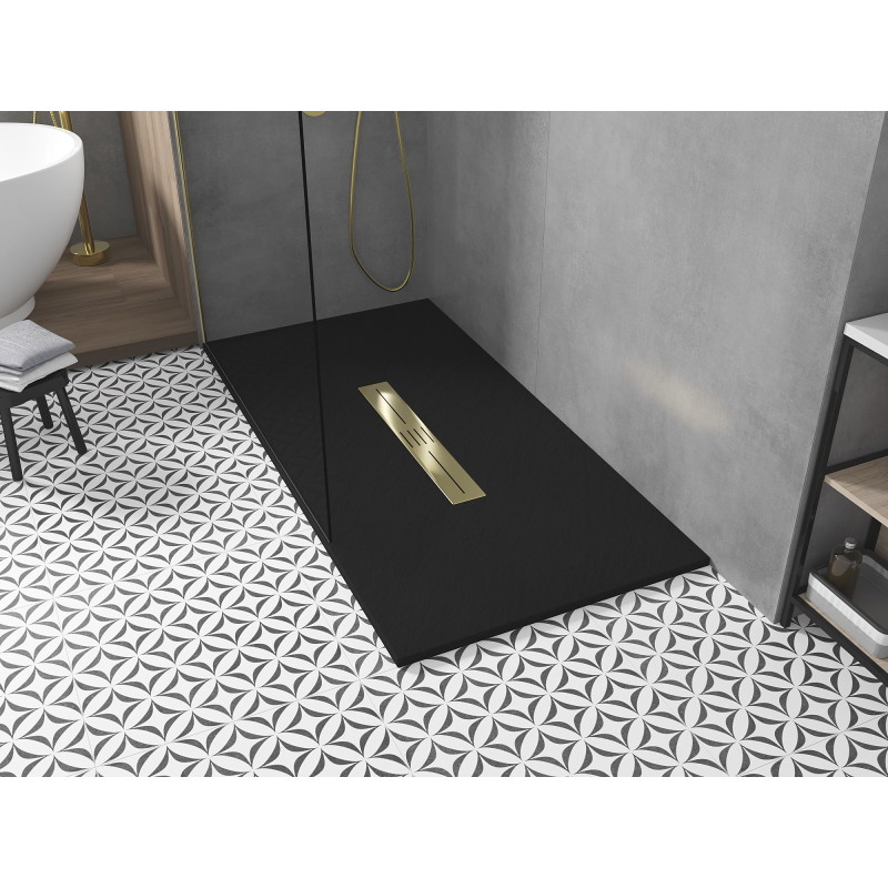 Mexen Toro stačiakampis dušo padėklas SMC 200 x 90 cm, juodas, dangtelis auksinis - 43709020-G