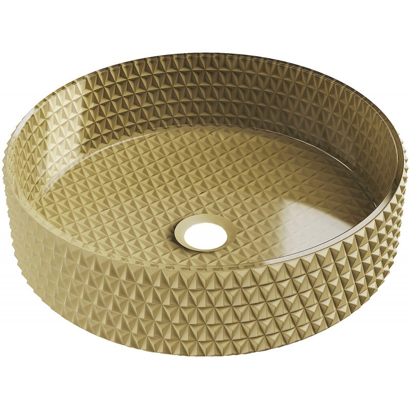 Mexen Aura stiklinis praustuvas stovėti 39 x 39 cm, auksinis - 24013950