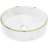 Mexen Aura stiklinis stalviršio praustuvas 39 x 39 cm, permatomas/auksinis - 24013905