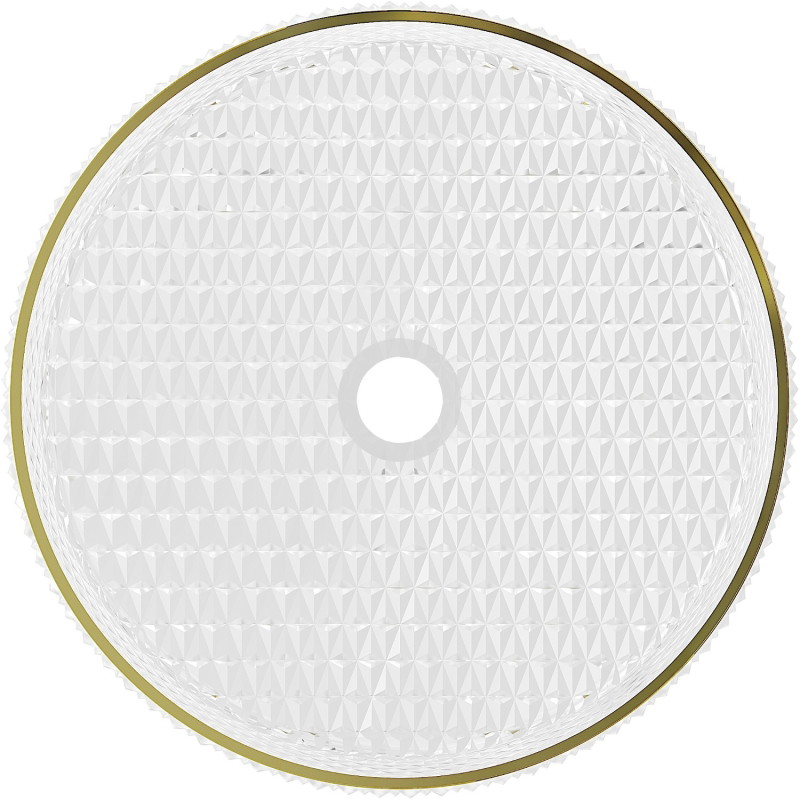 Mexen Aura stiklinis praustuvo viršus 39 x 39 cm, permatomas/auksinis - 24013905