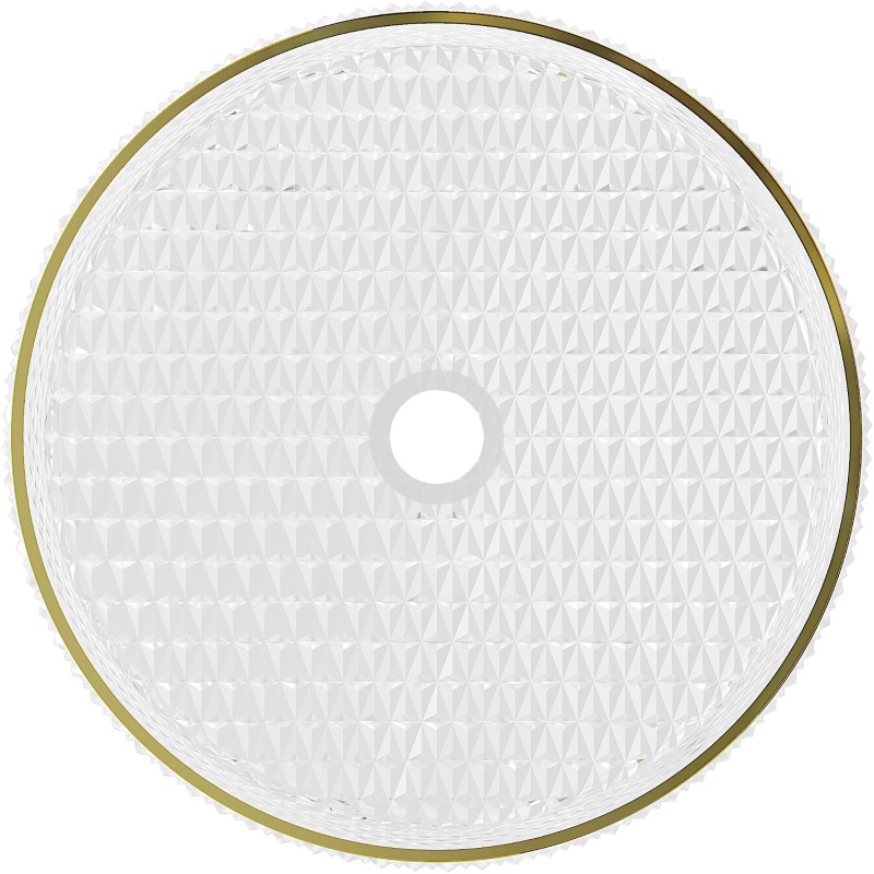 Mexen Aura stiklinis stalviršio praustuvas 39 x 39 cm, permatomas/auksinis - 24013905