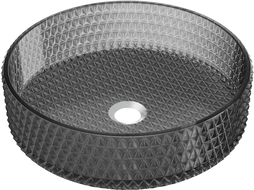 Mexen Aura stiklinis stalviršinis praustuvas 39 x 39 cm, juodas - 24013970