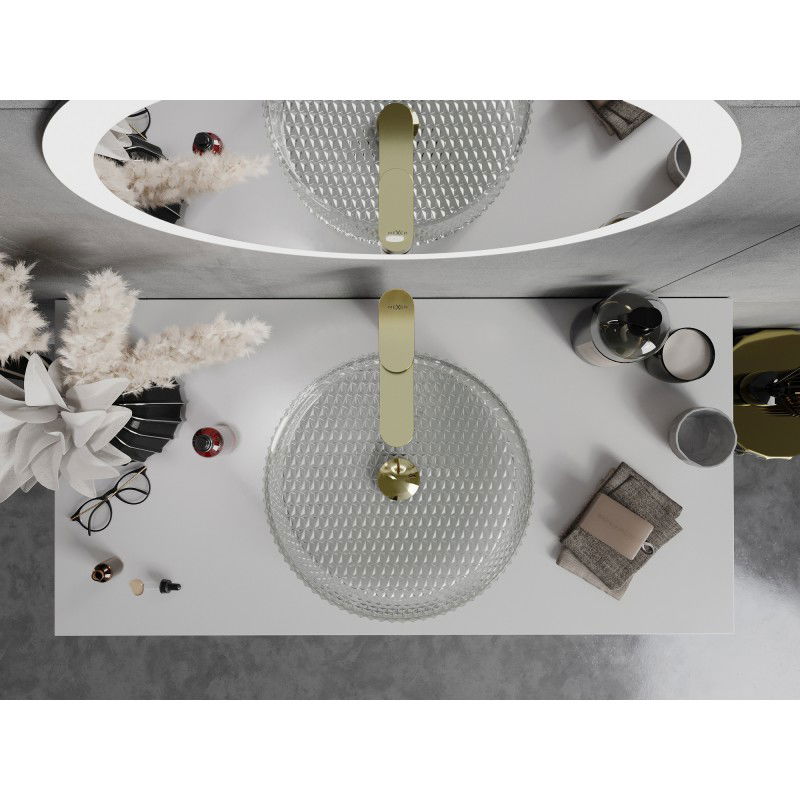 Mexen Aura stiklinis stalviršio praustuvas 39 x 39 cm, skaidrus - 24013900