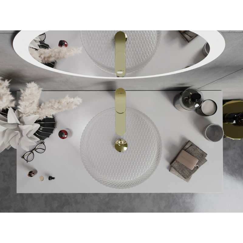 Mexen Aura stiklinis praustuvas ant stalviršio 39 x 39 cm, matinio stiklo - 24013930