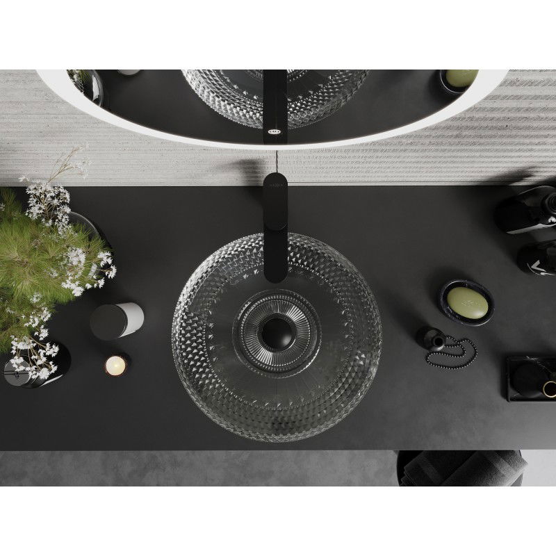 Mexen Heba stiklinis ant stalviršio montuojamas praustuvas 45 x 45 cm, skaidrus - 24064500