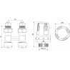 Mexen G01 termostatinis dviejų vamzdžių DN50 komplektas, tiesus 1/2"x16 mm, nikelis - W912-016-918-01