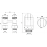 Mexen G03 termostatinio rinkinio dviejų vamzdžių DN50, kampinis 1/2"x16 mm, nikelis - W911-016-938-01