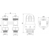Mexen G04 termostatinės vožtuvų rinkinys dviem vamzdžiams DN50, tiesus 1/2"x3/4", nikelis - W912-012-948-01