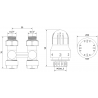 Mexen G04 termostatinis komplektas dvivamzdis DN50, tiesus 1/2"x16 mm, nikelis - W912-016-948-01