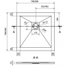 Mexen Stone+ kompozitinis kvadratinis baseinas 70 x 70 cm, baltas, juodas dangtelis - 44107070-B