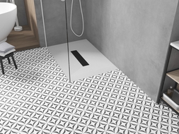 Mexen Toro stačiakampė SMC dušo padėkas 130 x 70 cm, balta, juoda uždangalas - 43107013-B