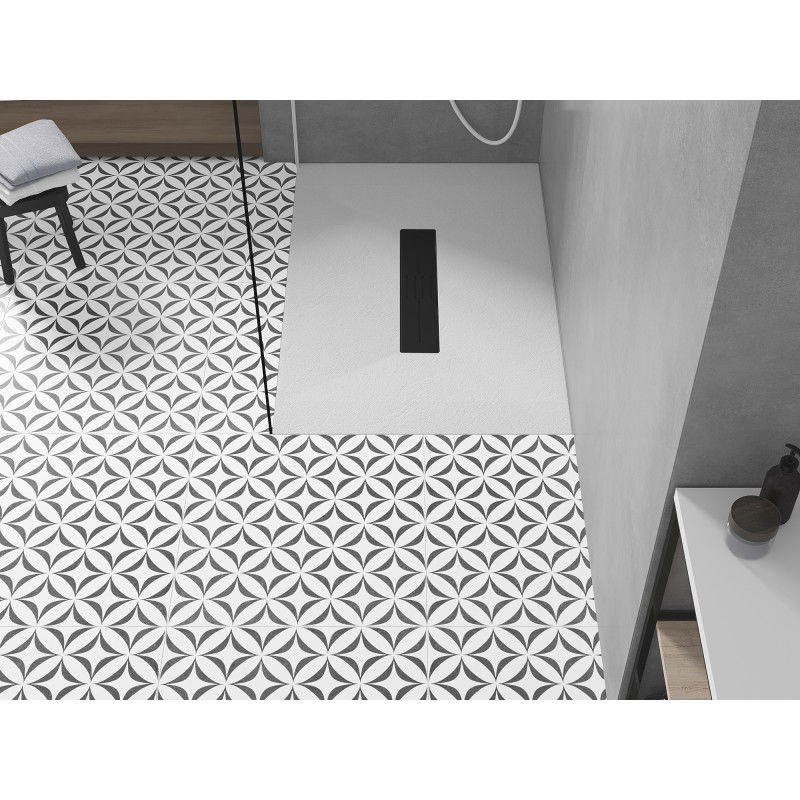 Mexen Toro stačiakampė SMC dušo padėklas 130 x 80 cm, baltas, juodas dangtelis - 43108013-B