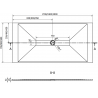 Mexen Toro stačiakampis SMC 200 x 90 cm, baltas, juodas dangtelis - 43109020-B