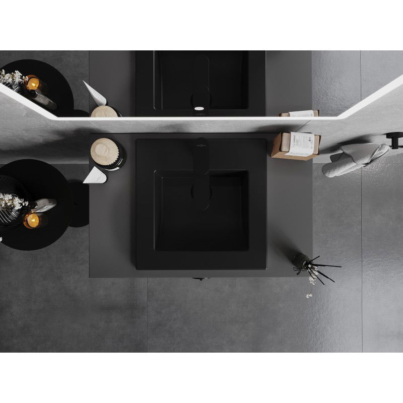 Mexen Atena įmontuojamas praustuvas 41 x 41 cm, juodas matinis - 25014170