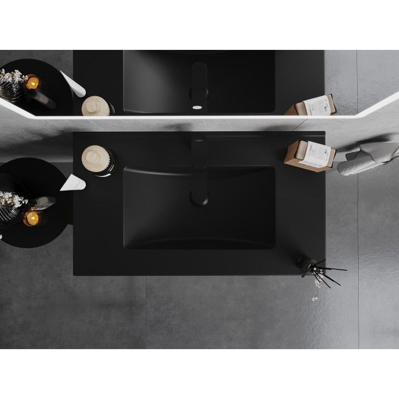 Mexen Atena į stalviršį įmontuojama kriauklė 81 x 46 cm, juoda matinė - 25018070