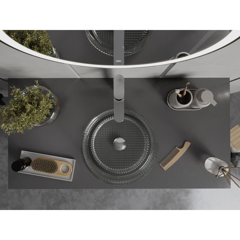 Mexen Lira stiklinis praustuvas 37 x 37 cm, skaidrus - 24053700