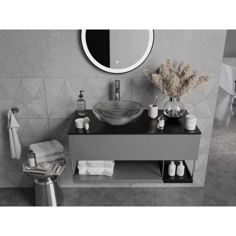 Mexen Olza stiklinis praustuvas montuojamas ant stalviršio 42 x 42 cm, skaidrus - 24094200