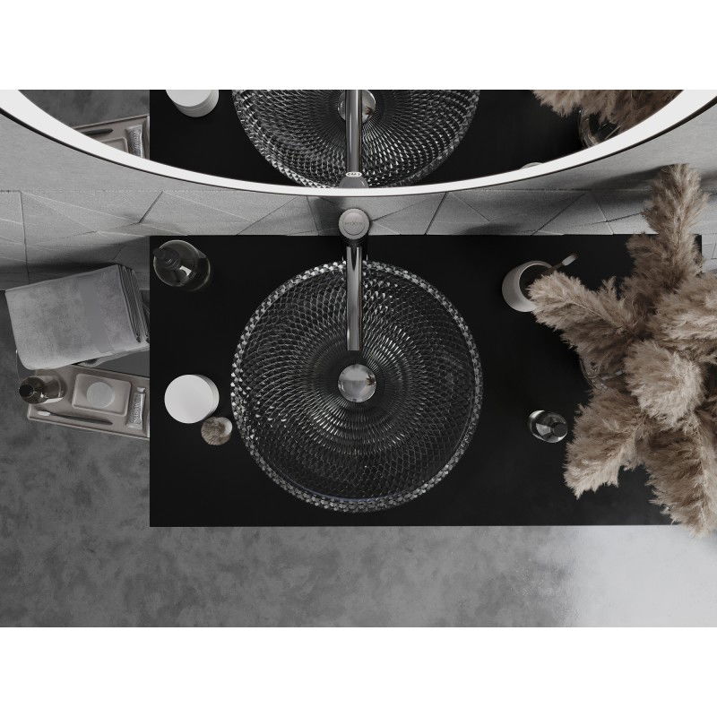 Mexen Olza stiklinis praustuvas montuojamas ant stalviršio 42 x 42 cm, skaidrus - 24094200