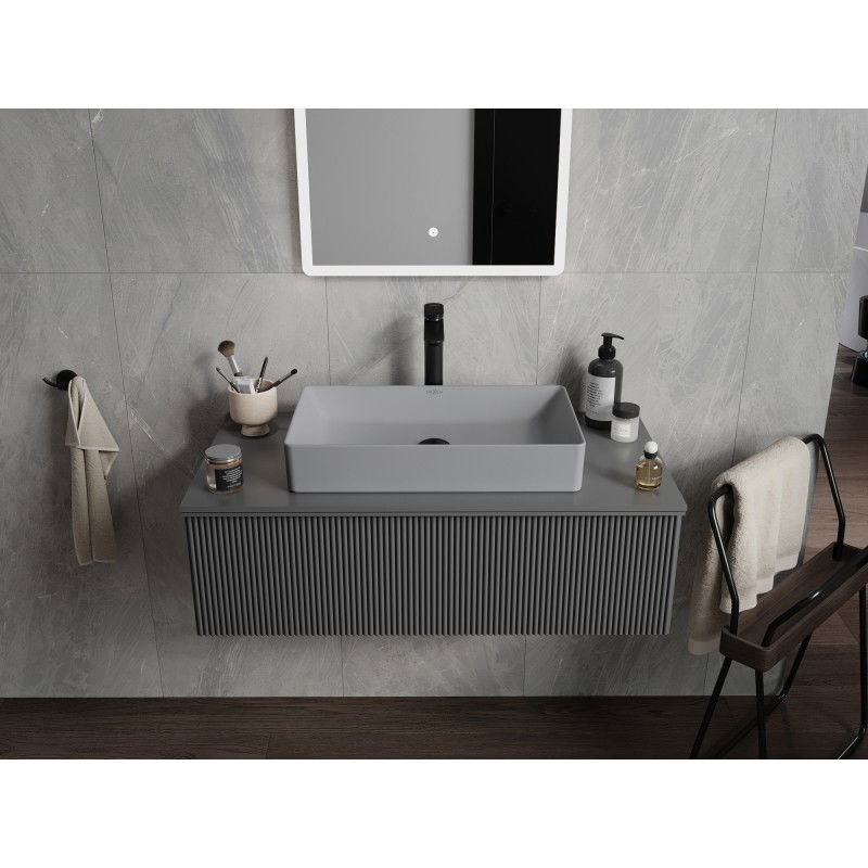 Mexen Nadia praustuvė ant stalviršio 62 x 35 cm, šviesiai pilka matinė - 21616061