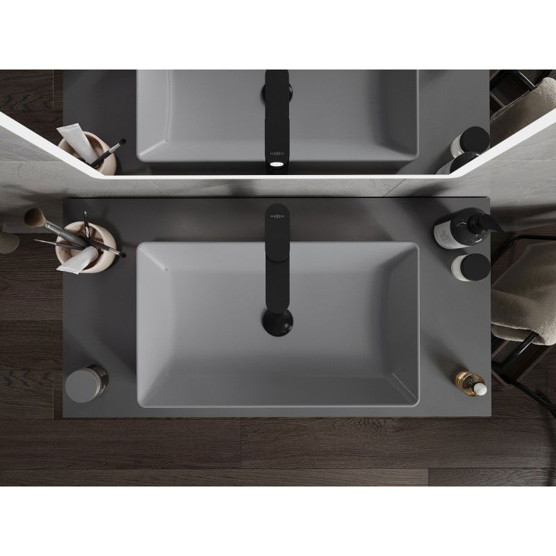 Mexen Nadia praustuvė ant stalviršio 62 x 35 cm, šviesiai pilka matinė - 21616061