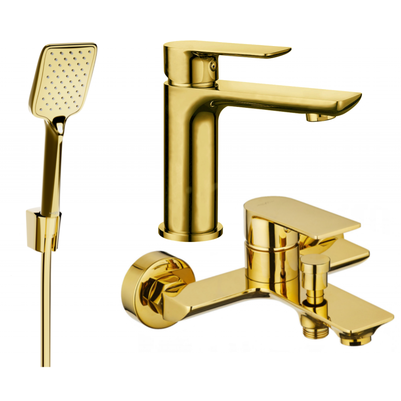 Mexen Alfa R62 vonios rinkinys, auksinis - 745703R62-50