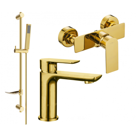 Mexen Alfa DF02 dušo komplektas, auksinis - 745704DF02-50