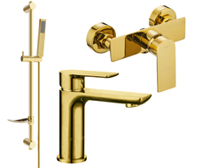 Mexen Alfa DF02 dušo komplektas, auksinis - 745704DF02-50