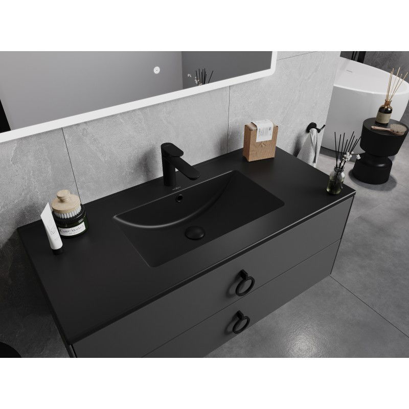 Mexen Atena prauste įleidžiama į stalviršį 101 x 46 cm, juoda matinė - 25011070