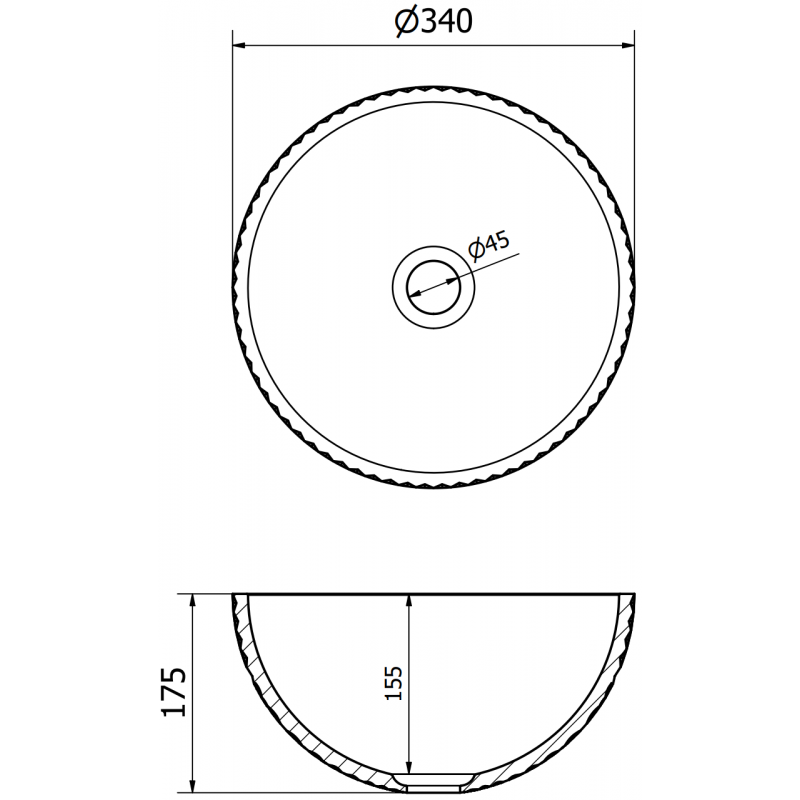 Mexen Dora stiklinis praustuvas 34 x 34 cm, permatomas - 24113400